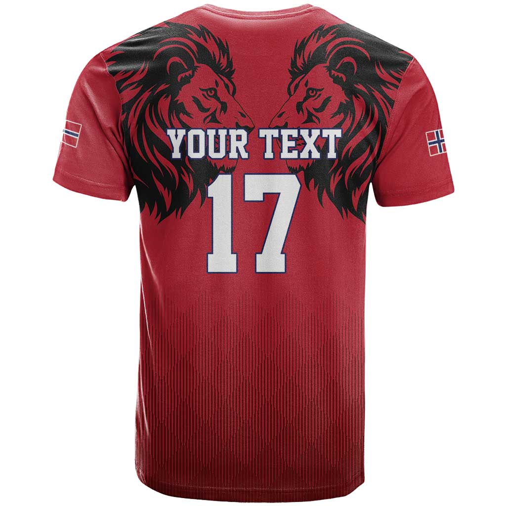 Custom Norway Football T-Shirt Lion Sporty Style Graphic Tee