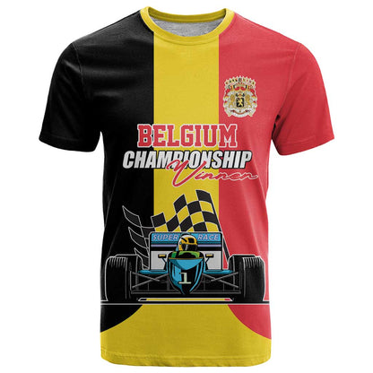Custom Belgium Formula One T-Shirt Motorsport with Flag F1 World Championship Graphic Tee