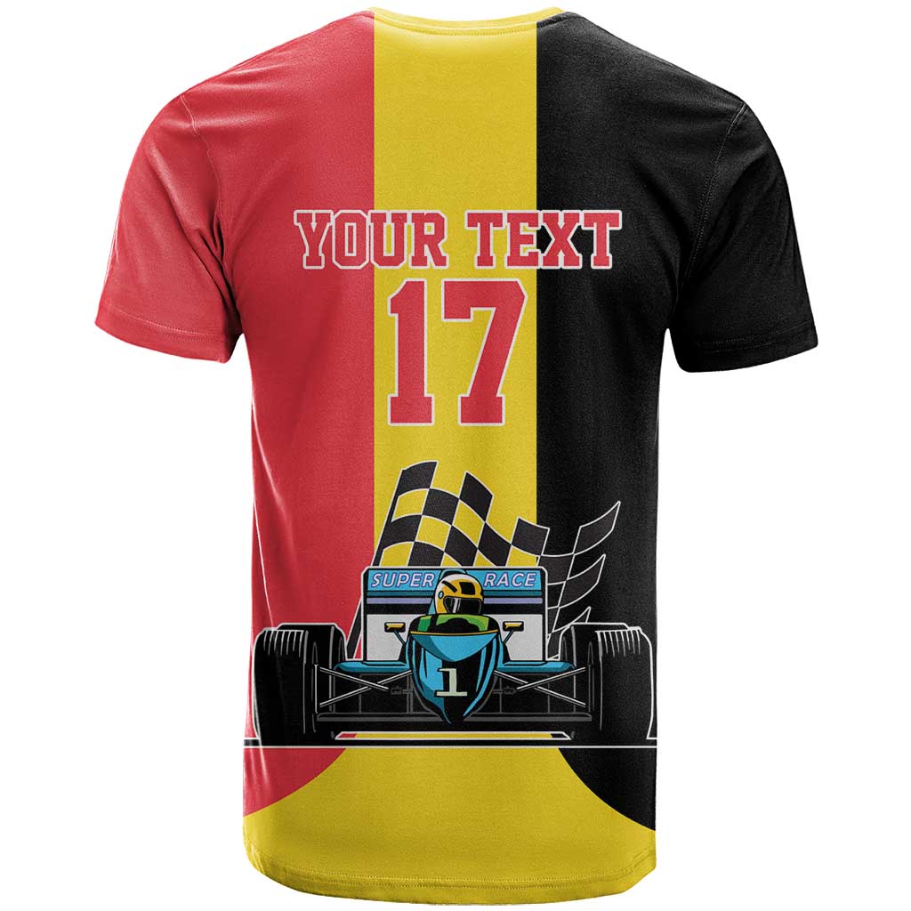 Custom Belgium Formula One T-Shirt Motorsport with Flag F1 World Championship Graphic Tee