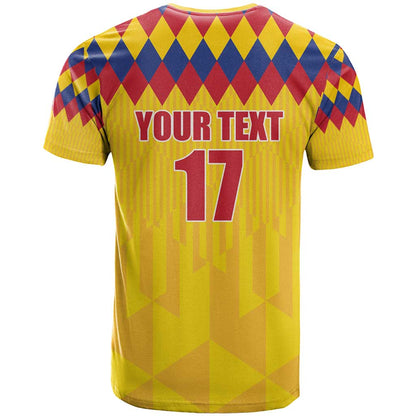 Custom Colombia Football T-Shirt Retro Yellow Style Graphic Tee