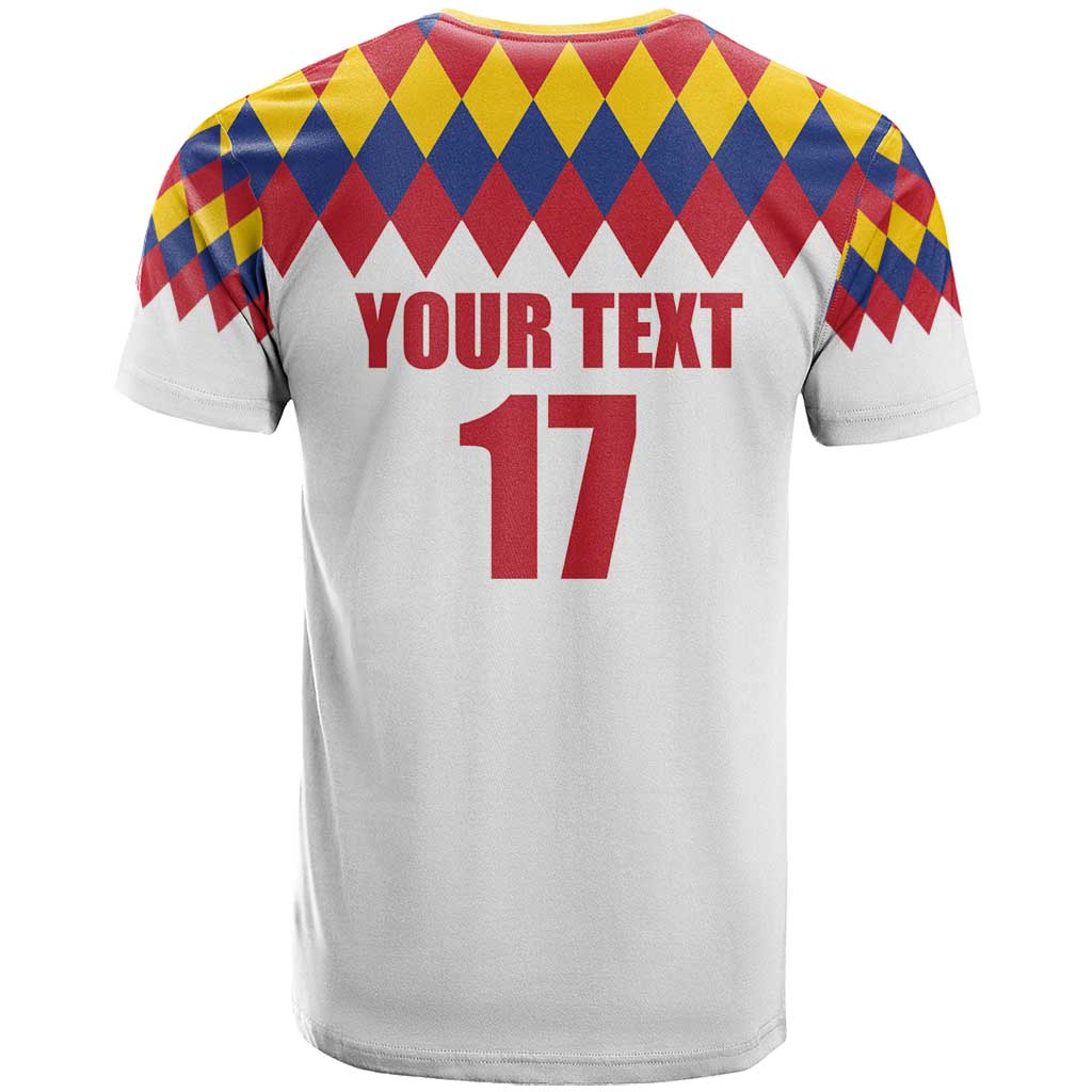 Custom Colombia Football T-Shirt Retro White Style Graphic Tee