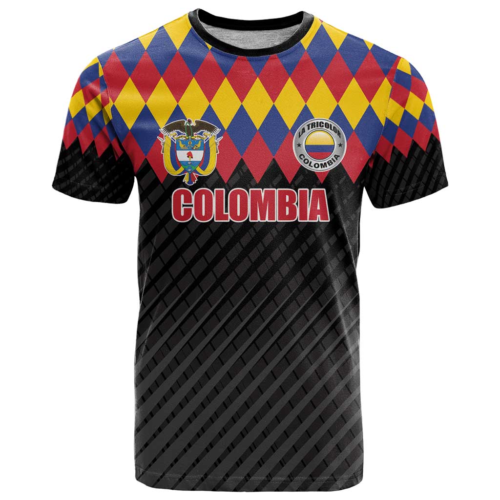 Custom Colombia Football T-Shirt Retro Black Style Graphic Tee
