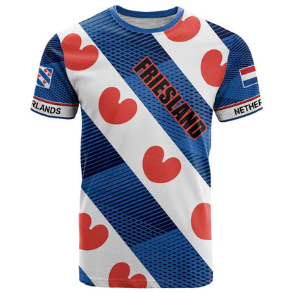 Netherlands Friesland Province T-Shirt Flag Style Graphic Tee