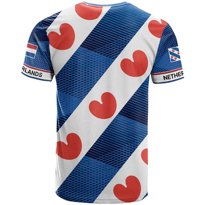 Netherlands Friesland Province T-Shirt Flag Style Graphic Tee