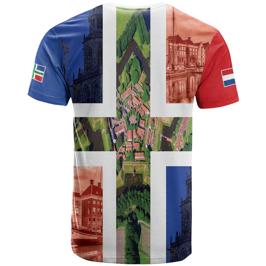 Netherlands Groningen Province T-Shirt Flag Style Graphic Tee