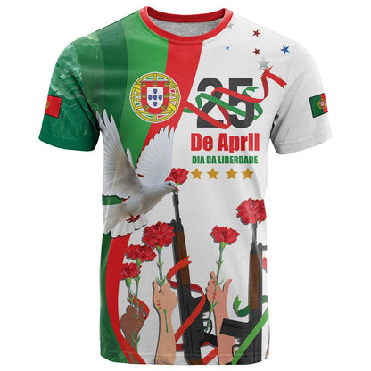 Portugal Carnation Revolution T-Shirt Dia Da Liberdade 25 De April Graphic Tee