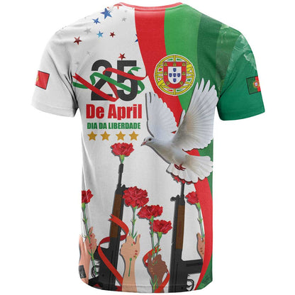 Portugal Carnation Revolution T-Shirt Dia Da Liberdade 25 De April Graphic Tee
