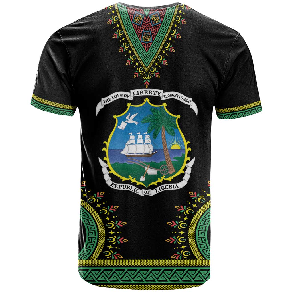 Liberia Coat of Arms T-Shirt African Dashiki Style Graphic Tee