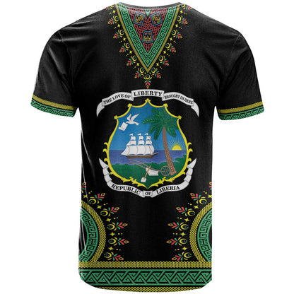 Liberia Coat of Arms T-Shirt African Dashiki Style Graphic Tee