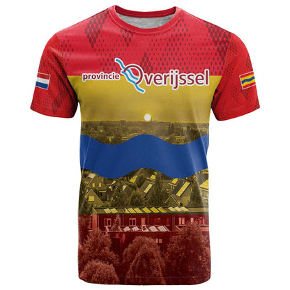 Netherlands Overijssel Province T-Shirt Flag Style Graphic Tee