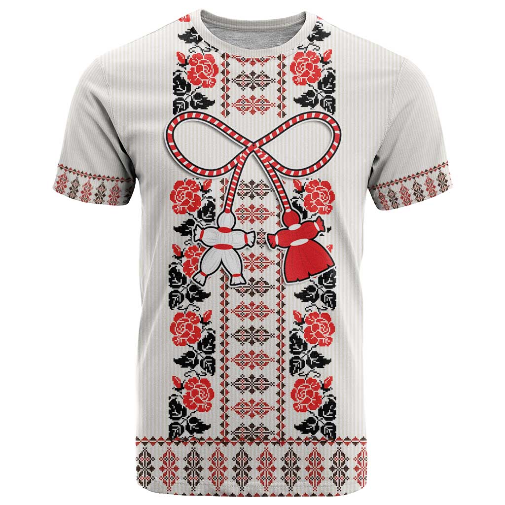 Romanian Traditional Pattern with Martenitsa T-Shirt Happy Martisor Day 1 March Graphic Tee