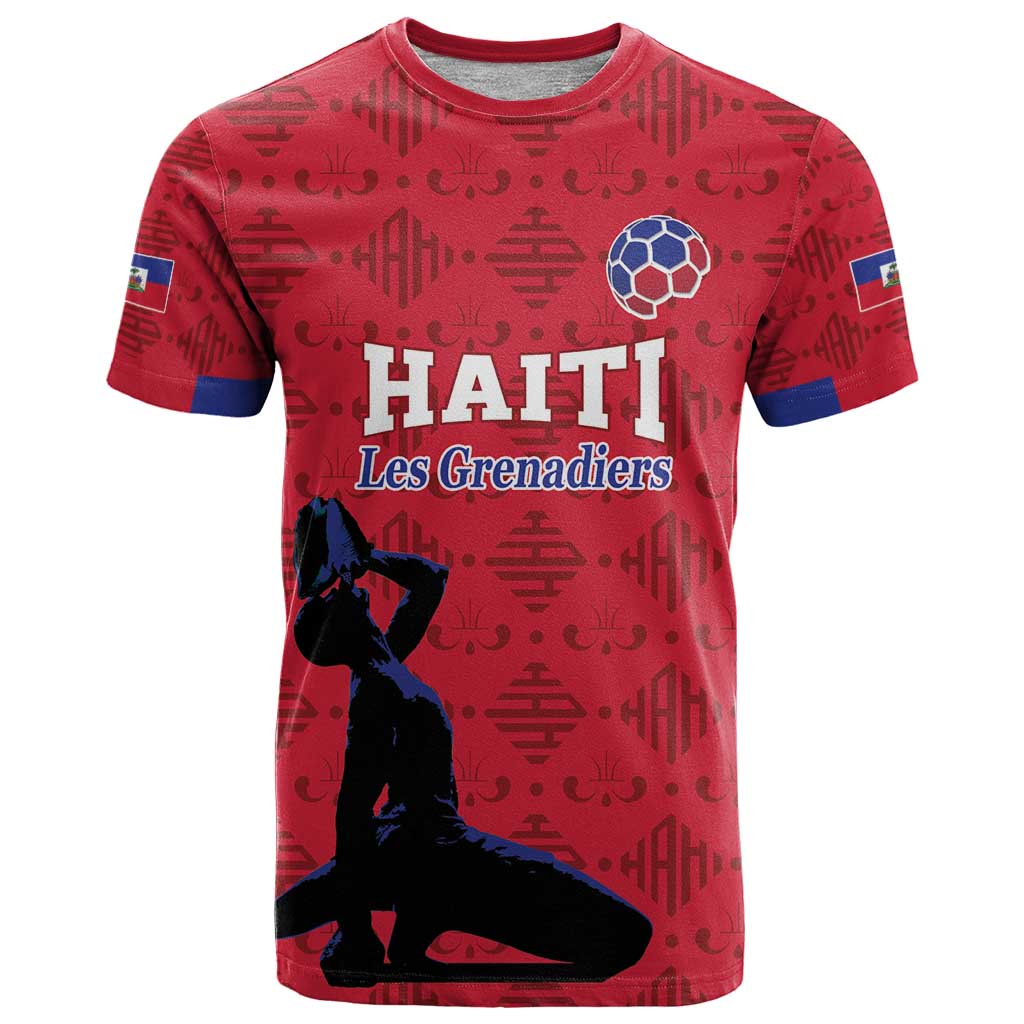 Custom Haiti Football T-Shirt Come on Les Grenadiers Red Style Graphic Tee
