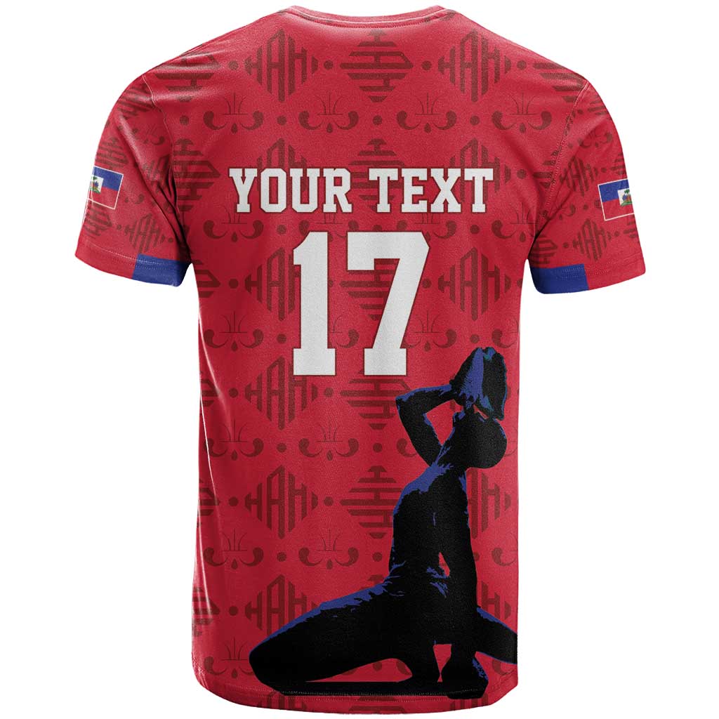 Custom Haiti Football T-Shirt Come on Les Grenadiers Red Style Graphic Tee