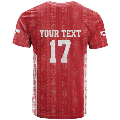 Custom Greenland Football 2024-25 T-Shirt Tupilaq Pattern Graphic Tee