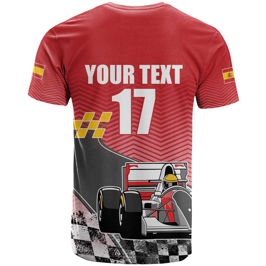 Custom Spain Formula One T-Shirt Motorsport with Flag F1 World Championship Graphic Tee