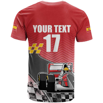 Custom Spain Formula One T-Shirt Motorsport with Flag F1 World Championship Graphic Tee