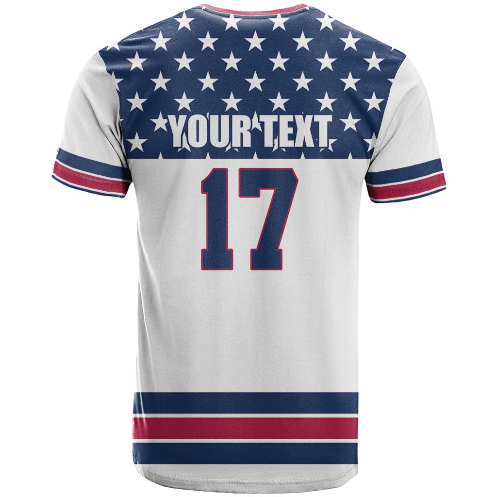 Custom USA Ice Hockey T-Shirt Sporty Style Go Champions Graphic Tee
