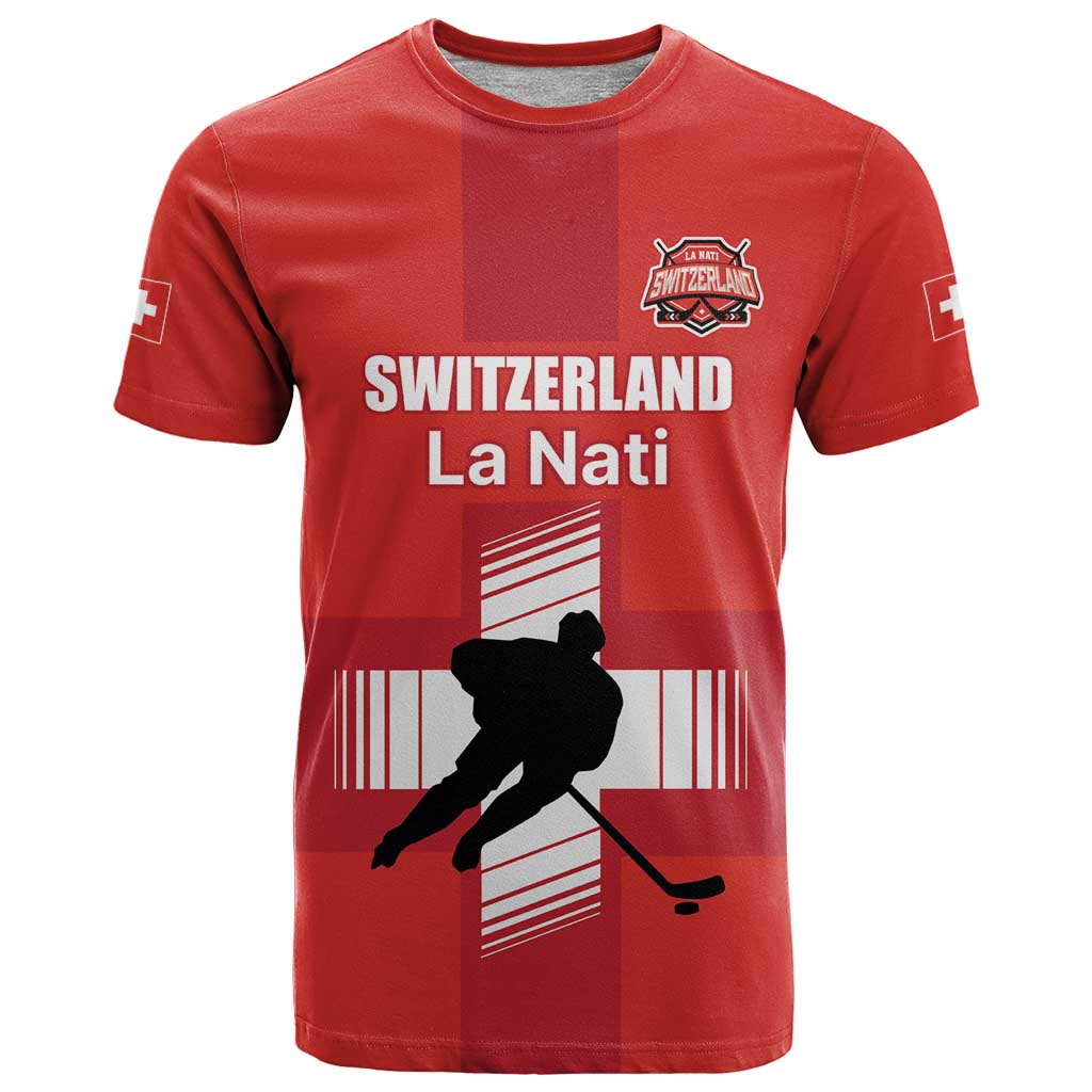 Custom Switzerland Ice Hockey T-Shirt La Nati Go Champions Graphic Tee