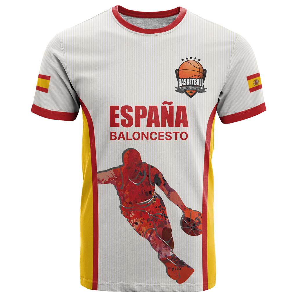 Custom Espana Basketball Spain T-Shirt Baloncesto Come on La Roja White Style Graphic Tee