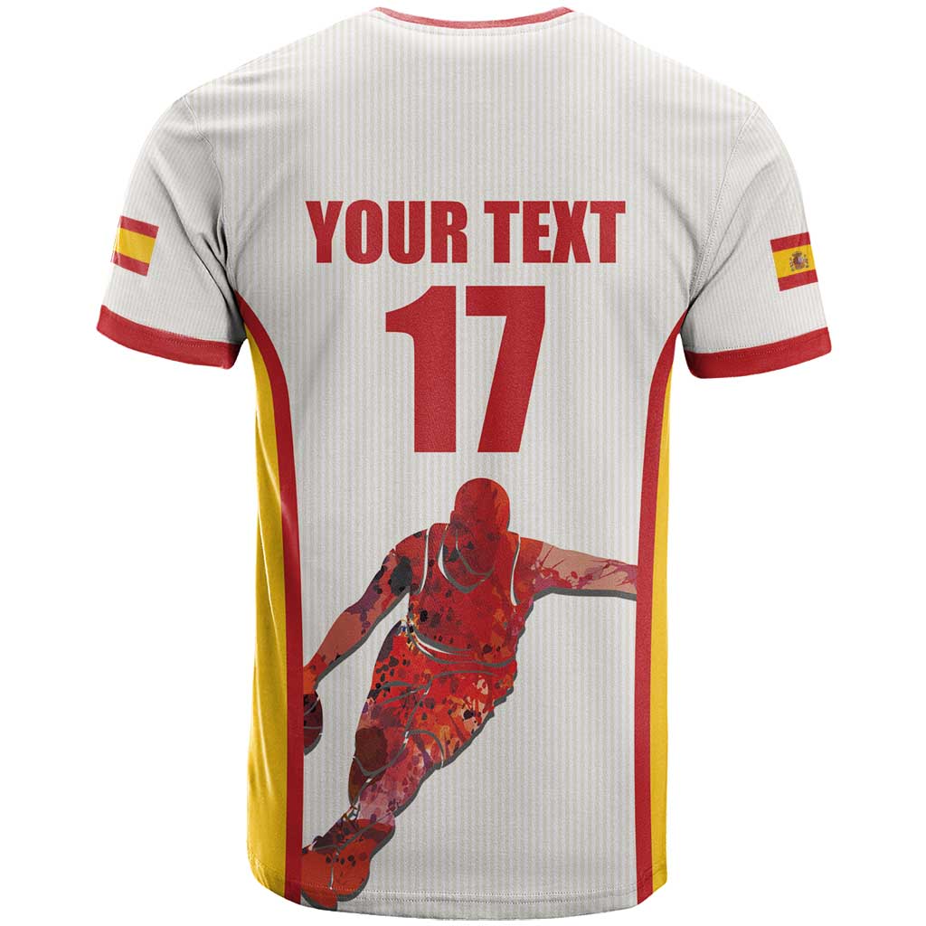 Custom Espana Basketball Spain T-Shirt Baloncesto Come on La Roja White Style Graphic Tee