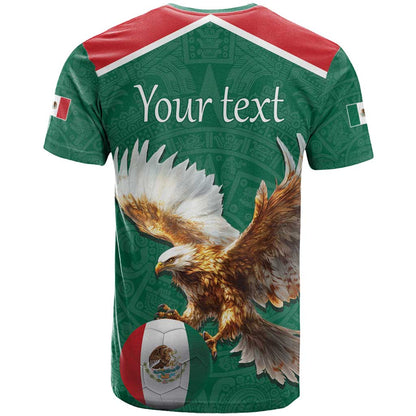 Personalized Viva Mexico Football T-Shirt Mexican Eagle Mascot with Sporty Style Graphic Tee