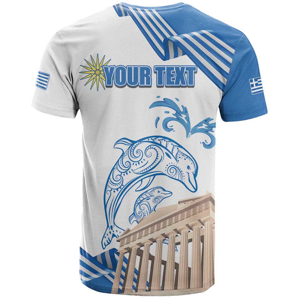 Personalized Greece Greek Independence Day T-Shirt Dolphin and Parthenon Graphic Tee