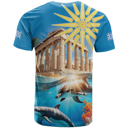 Greece Independence Day 25th March T-Shirt Scenery in Greece Graphic Tee
