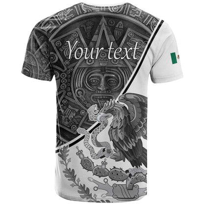 Personalized Mexico Aztec Calendar T-Shirt Flag and Coat of Arms Graphic Tee