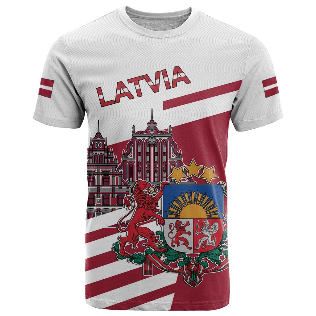 Personalized Riga Town Hall Square Latvia T-Shirt Coat of Arms Graphic Tee