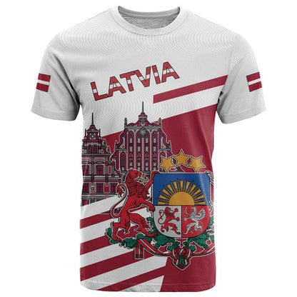 Personalized Riga Town Hall Square Latvia T-Shirt Coat of Arms Graphic Tee
