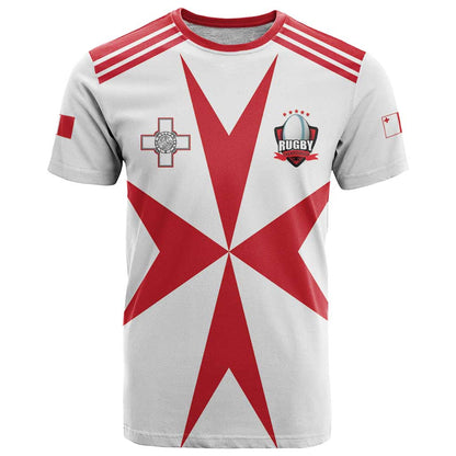 Custom Malta Rugby T-Shirt Maltese Cross Graphic Tee