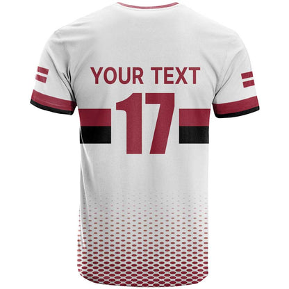 Custom Latvia Ice Hockey Champions T-Shirt Come on Latvija White style Graphic Tee
