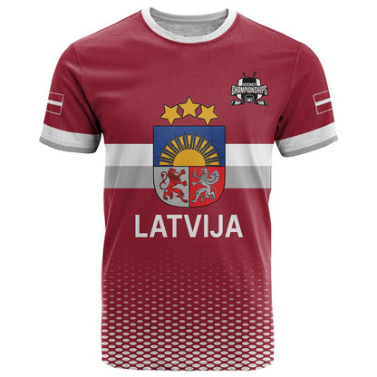 Custom Latvia Ice Hockey Champions T-Shirt Come on Latvija Red style Graphic Tee