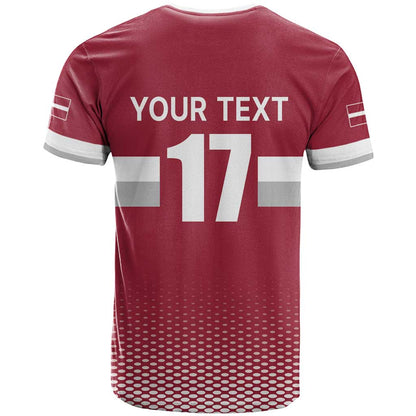 Custom Latvia Ice Hockey Champions T-Shirt Come on Latvija Red style Graphic Tee
