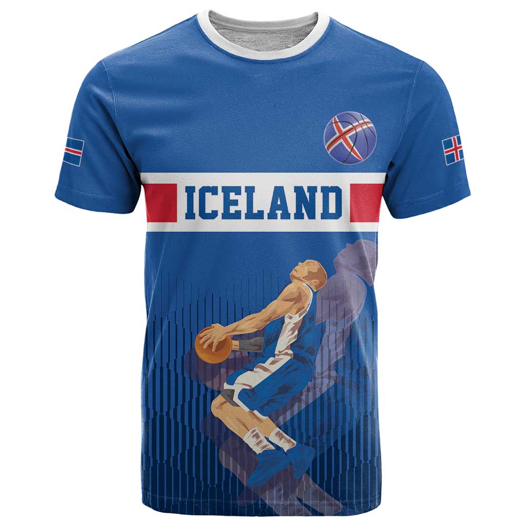 Iceland Basketball Custom T-Shirt Blue Style Graphic Tee