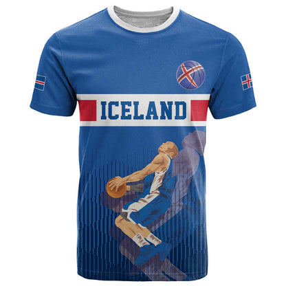 Iceland Basketball Custom T-Shirt Blue Style Graphic Tee