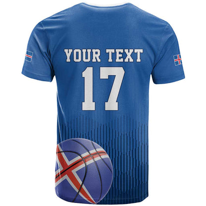 Iceland Basketball Custom T-Shirt Blue Style Graphic Tee