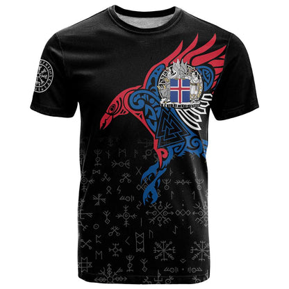 Iceland Viking Culture T-Shirt Norse Mythology Raven Tattoo Graphic Tee