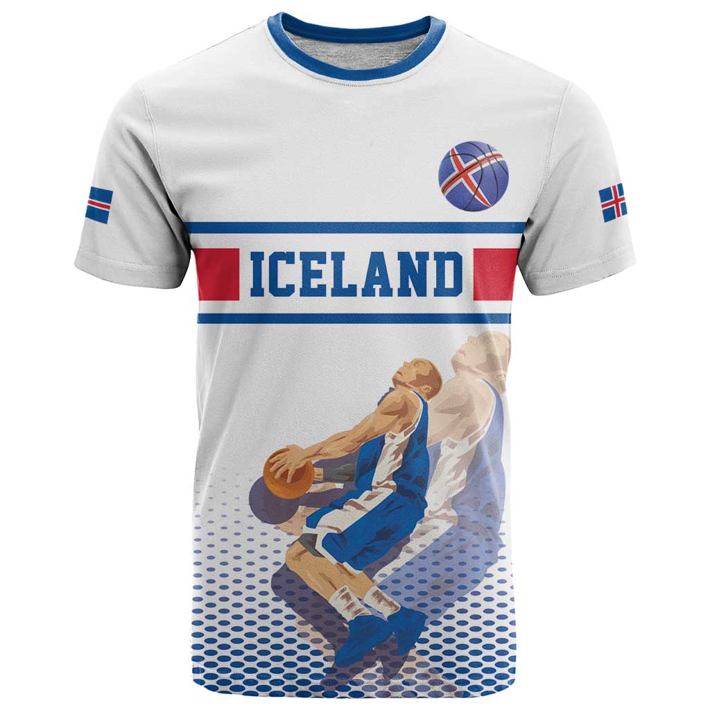 Iceland Basketball Custom T-Shirt White Style Graphic Tee