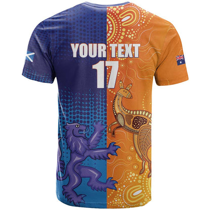Custom Scotland and Australia Rugby T-Shirt Wallabies Thistle Together Graphic Tee