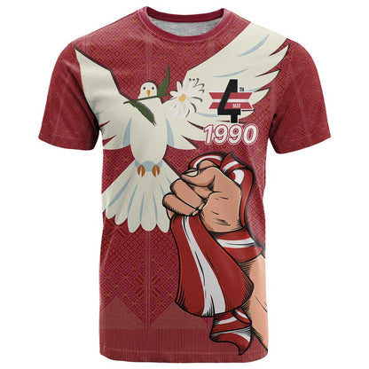 Latvia Restoration of Independence Day T-Shirt Latvija 4th May with Dove Graphic Tee