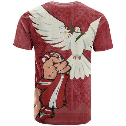 Latvia Restoration of Independence Day T-Shirt Latvija 4th May with Dove Graphic Tee
