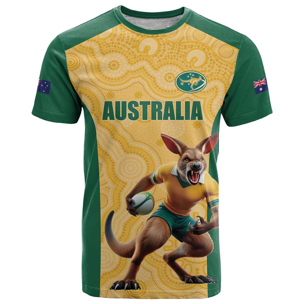 Custom Australia Rugby T-Shirt Kangaroo Mascot Graphic Tee