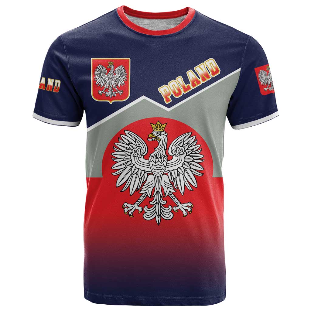Poland Coat of Arms T-Shirt A white and Crowned Eagle Graphic Tee