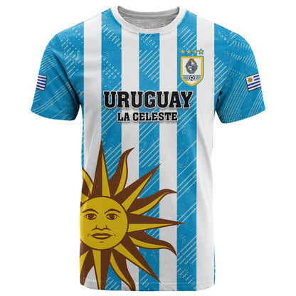 Custom Uruguay Football T-Shirt Sol De May Graphic Tee