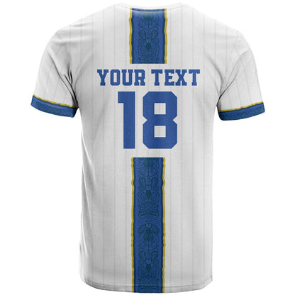 Custom Finland Football T-Shirt Suomi Champion Sami Pattern Graphic Tee