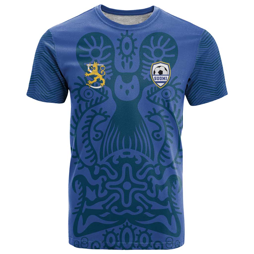 Custom Finland Football Champion T-Shirt Sami Pattern Graphic Tee