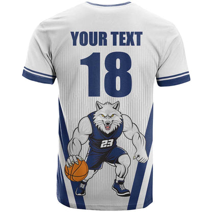 Finland Basketball Custom T-Shirt Wolf Mascot Dynamic Style Graphic Tee