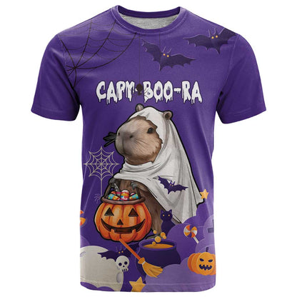 Capy-Boo-Ra Halloween T-Shirt Bats And Pumpkins Funny Style Graphic Tee