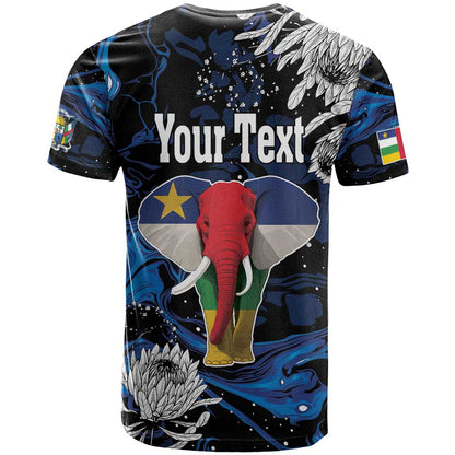 Personalized Central African Republic Elephant T-Shirt King Protea - Abstract Style Graphic Tee